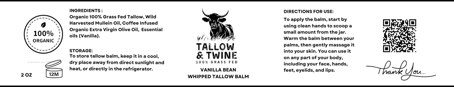 Vanilla Bean Whipped Tallow Balm